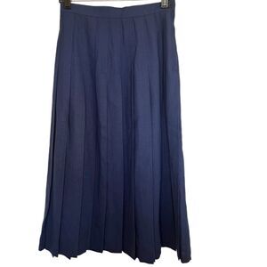 Cricket Lane Blue Vintage Dark Academia Pleated Midi Skirt Size 10